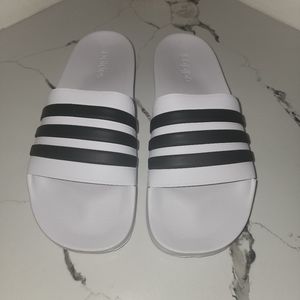 Adidas Adilette Lite Unisex Shoes Men's Size 13, Color: White/Black